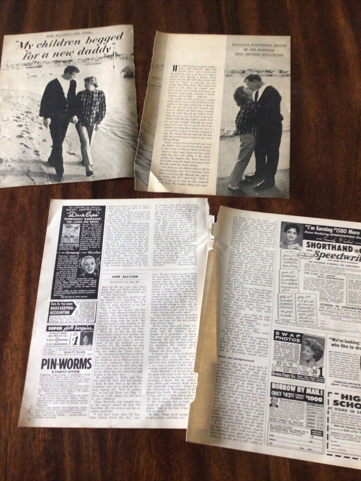 June Allyson Clippings Original Vintage Magazine Article My Children Begged For