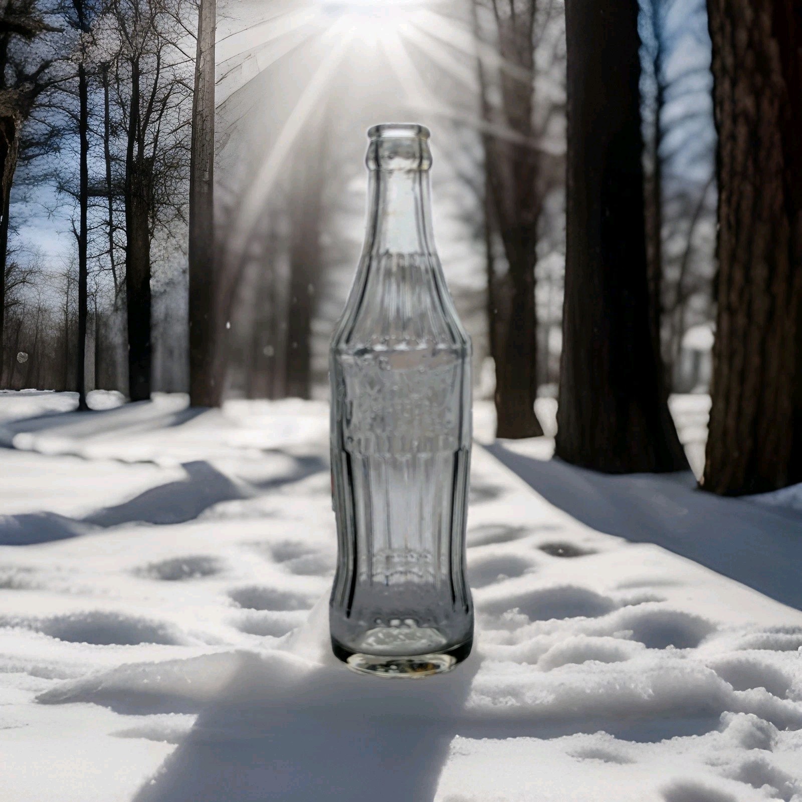 VINTAGE IRISH DRY 10 OZ CLEAR SODA BOTTLE