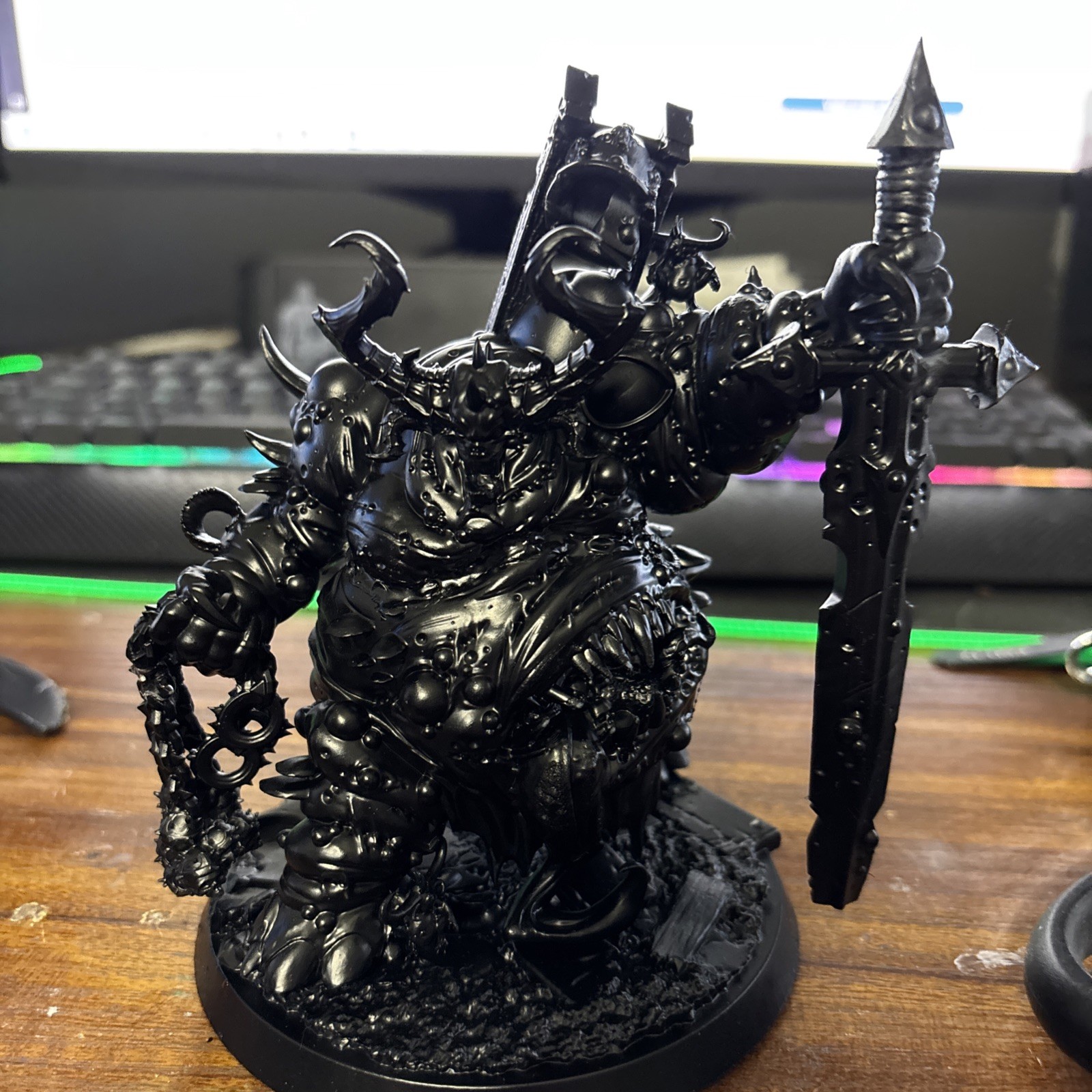 Nurgle Great Unclean One,  Primed Black! AltArt Compatible Warhammer