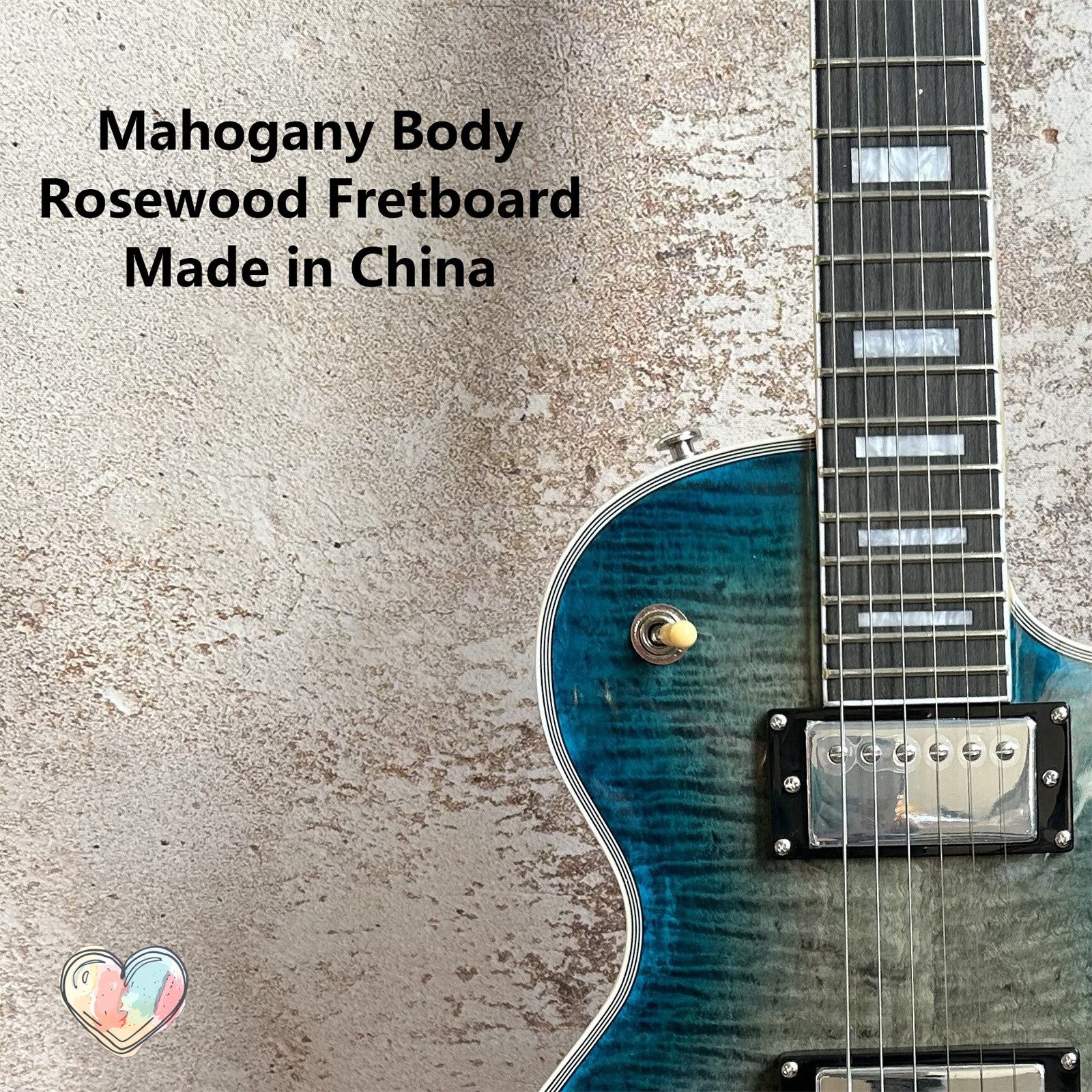 Hot Selling Slate Blue Electric Guitar: Mahogany Neck HH Pickups & Chrome Parts