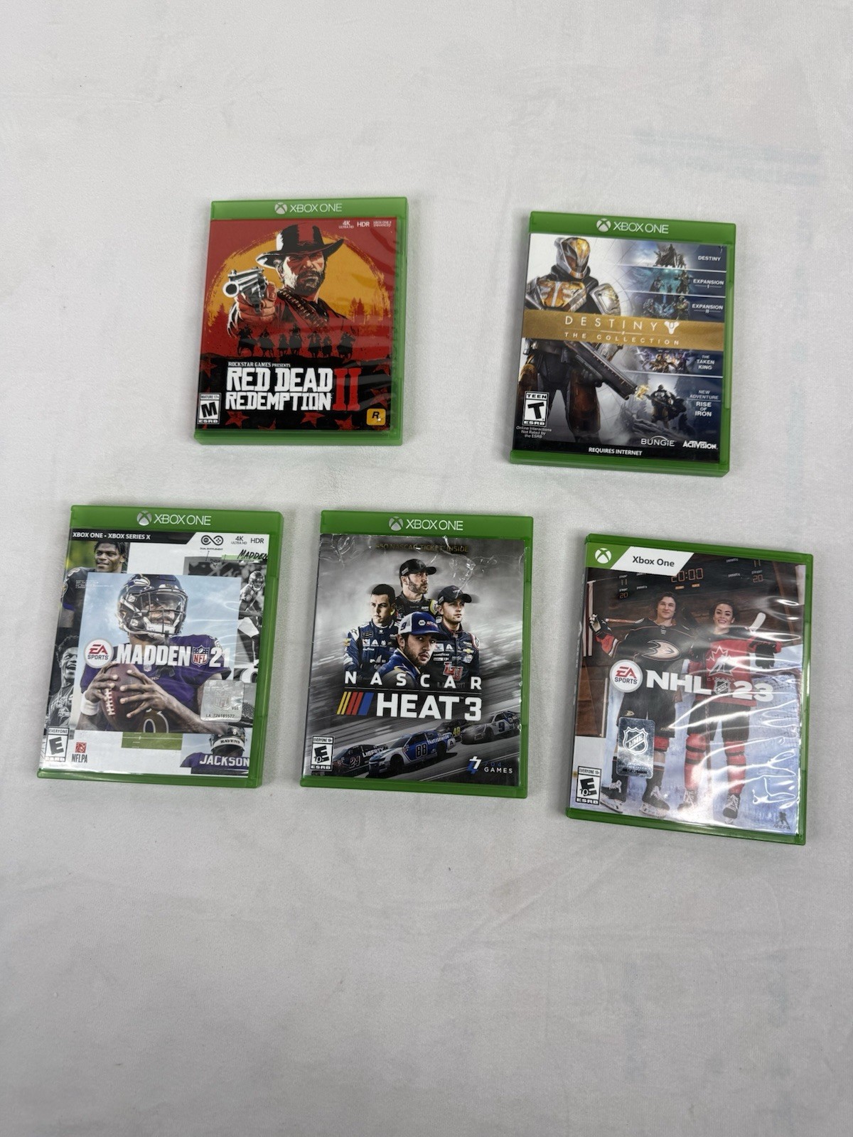 Xbox One Game Lot of 5 Red Dead 2 NHL 23 Madden 21 NASCAR Heat 3