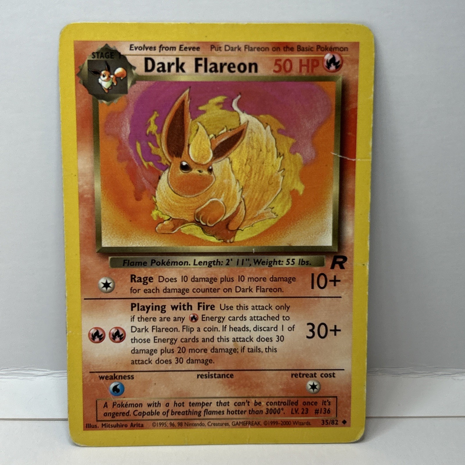 1st Edition Dark Flareon - Team Rocket - #35/82 - Vintage Pokémon Card 1999
