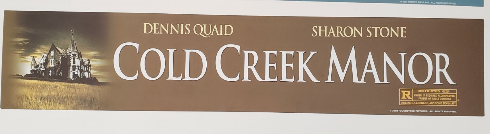 Cold Creek Manor, 2003 Large (5" X 25") Movie Theater Mylar Banner/Poster