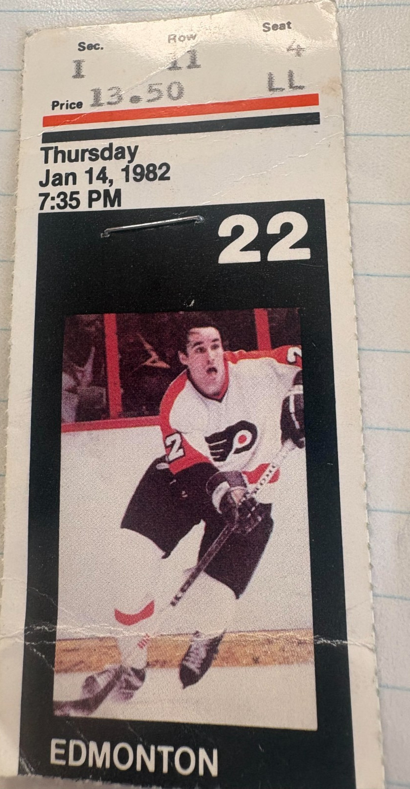 Wayne Gretzky goal 56 of 92 (1982) vs. Flyers ticket Spectrum. 8 hall of famers