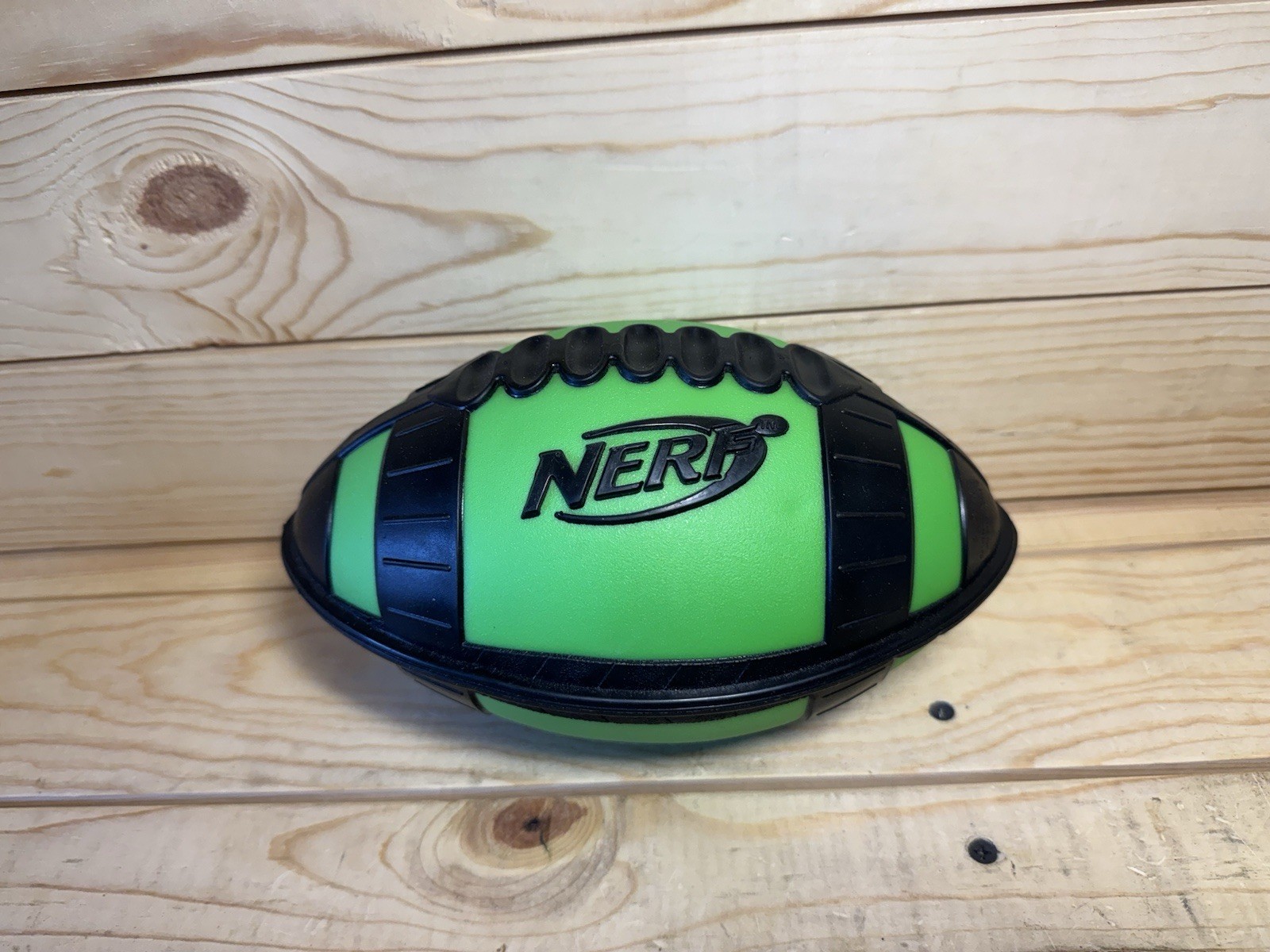 Vintage 2005 Nerf Classic Weather Blitz Green & Black Foam Toy Football MINT