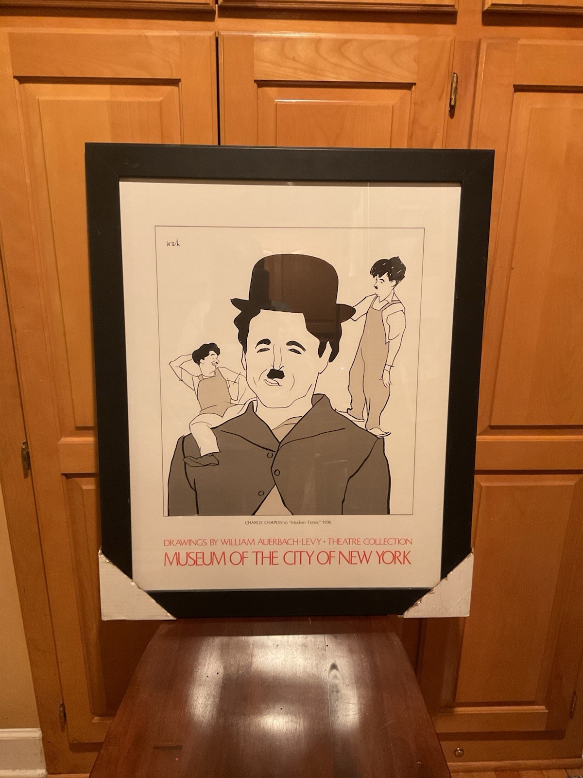 William Auerbach-Levy Museum City Of New York Poster Advert 1977 Charlie Chaplin