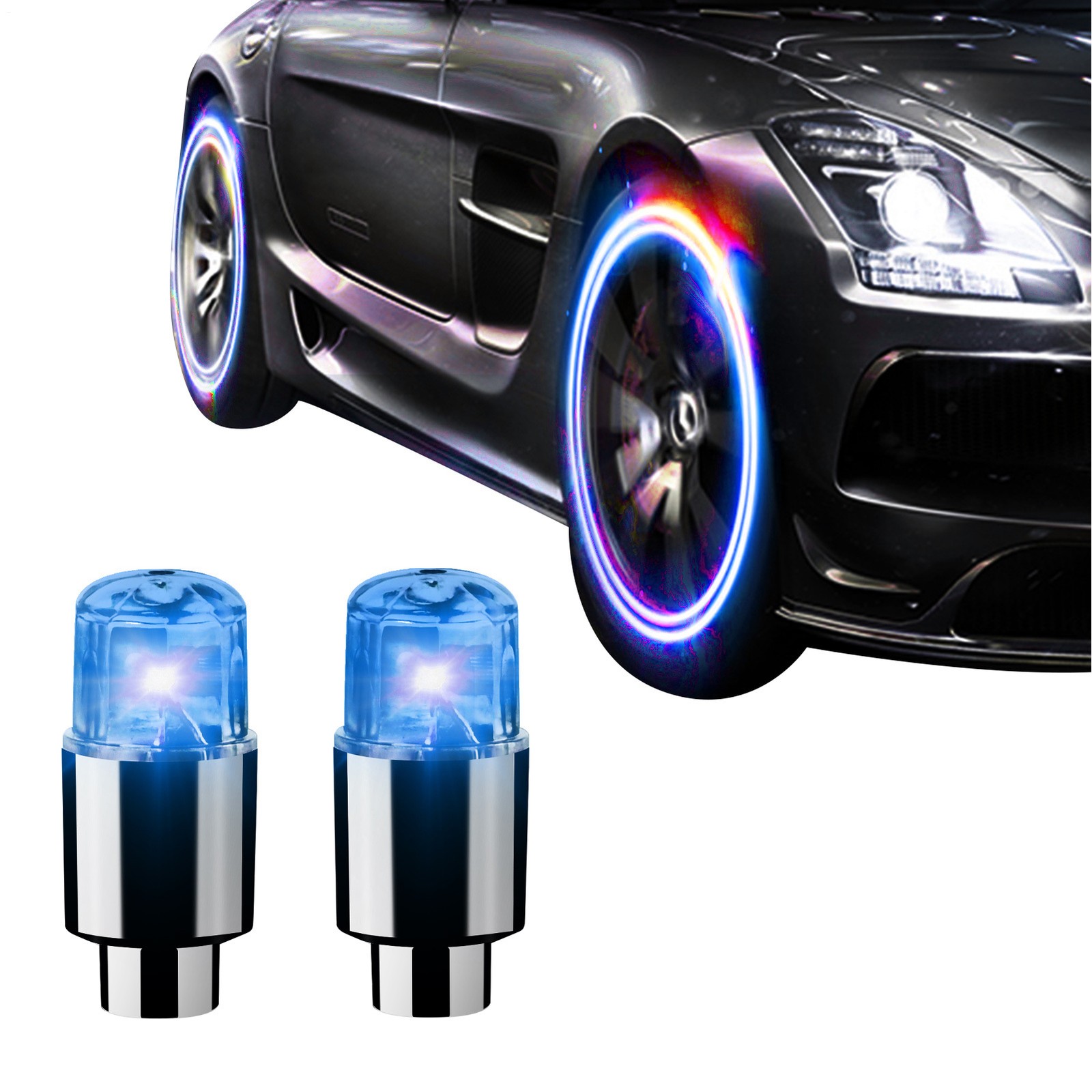4PCS Car Auto Wheel Tire Tyre Air Valve Stem LED Light Caps Cover Accessories