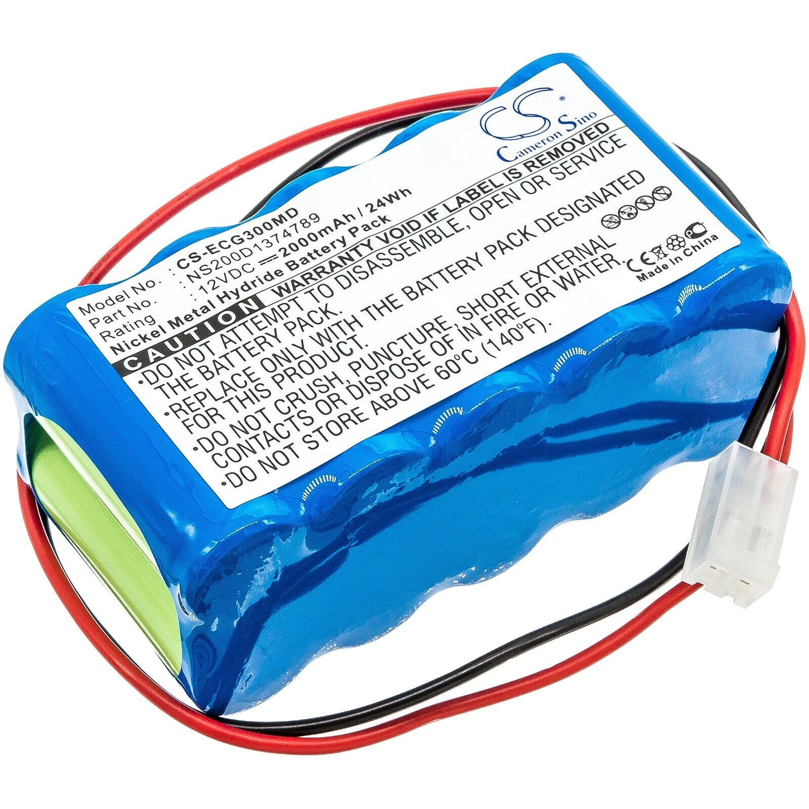 BATTERIE 2000mAh Type NS200D1374789 For Cardipia 800C ECG-101A ECG-300A