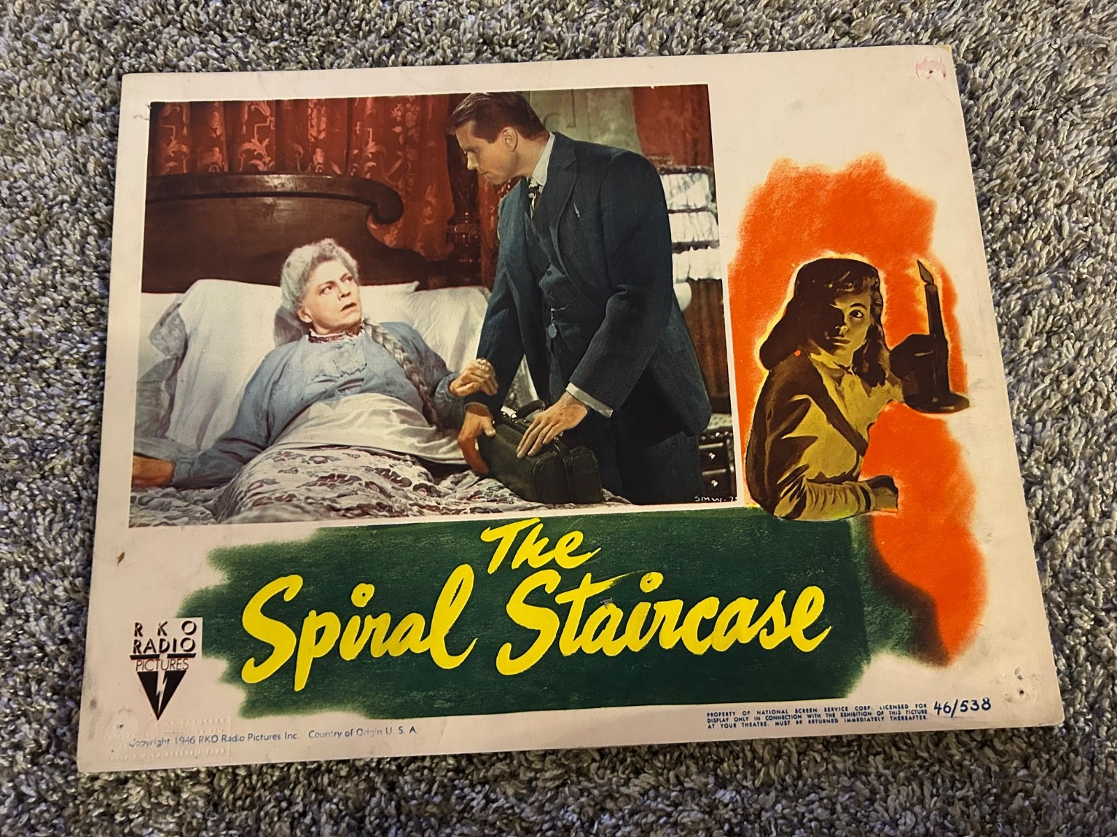 Vintage Movie Lobby Card "The Spiral Staircase" 1946 Dorothy McGuire