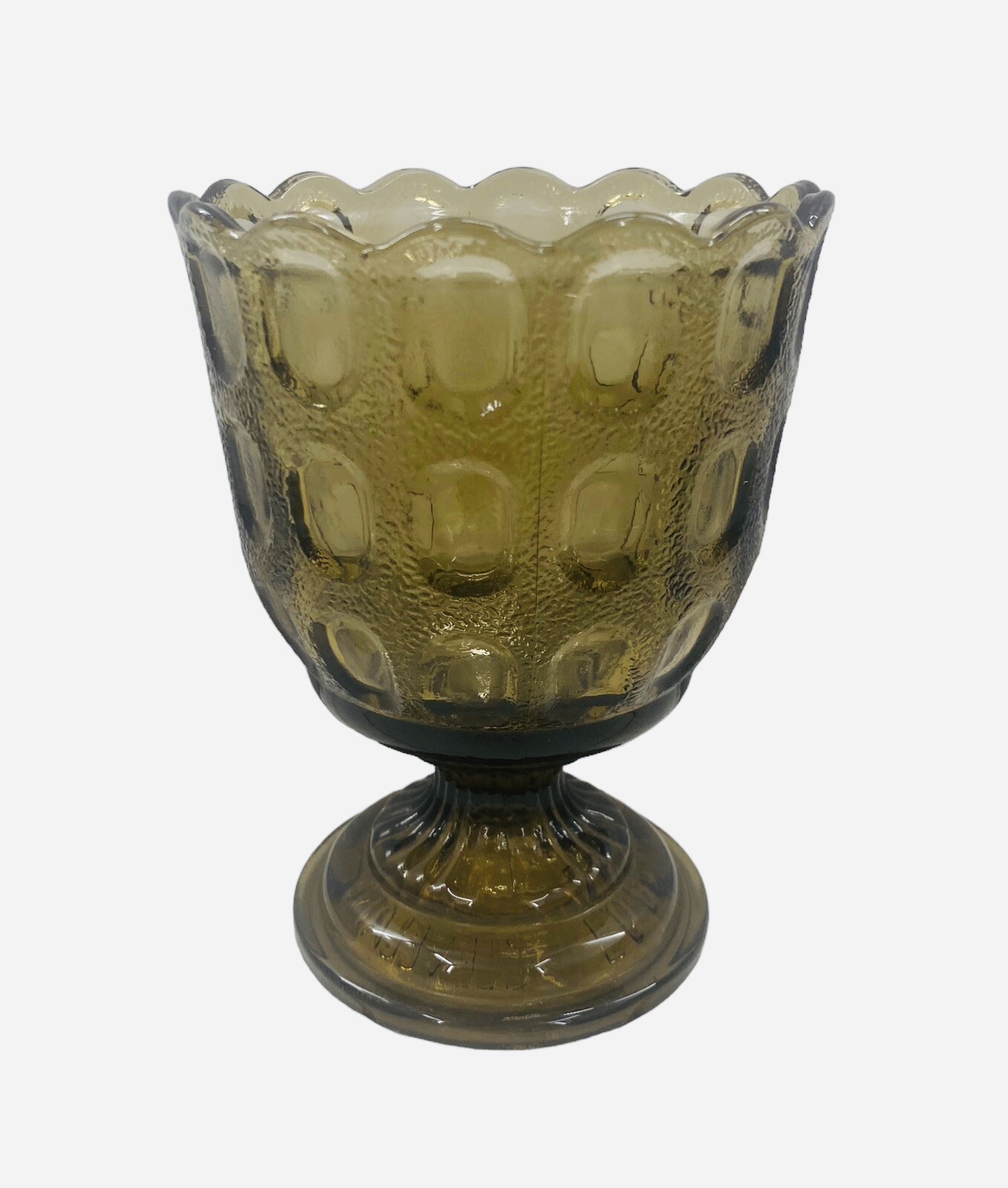 Vintage Glass E. O. Brody Co. Cleveland Ohio Light Brown Compote Bowl Candy Dish