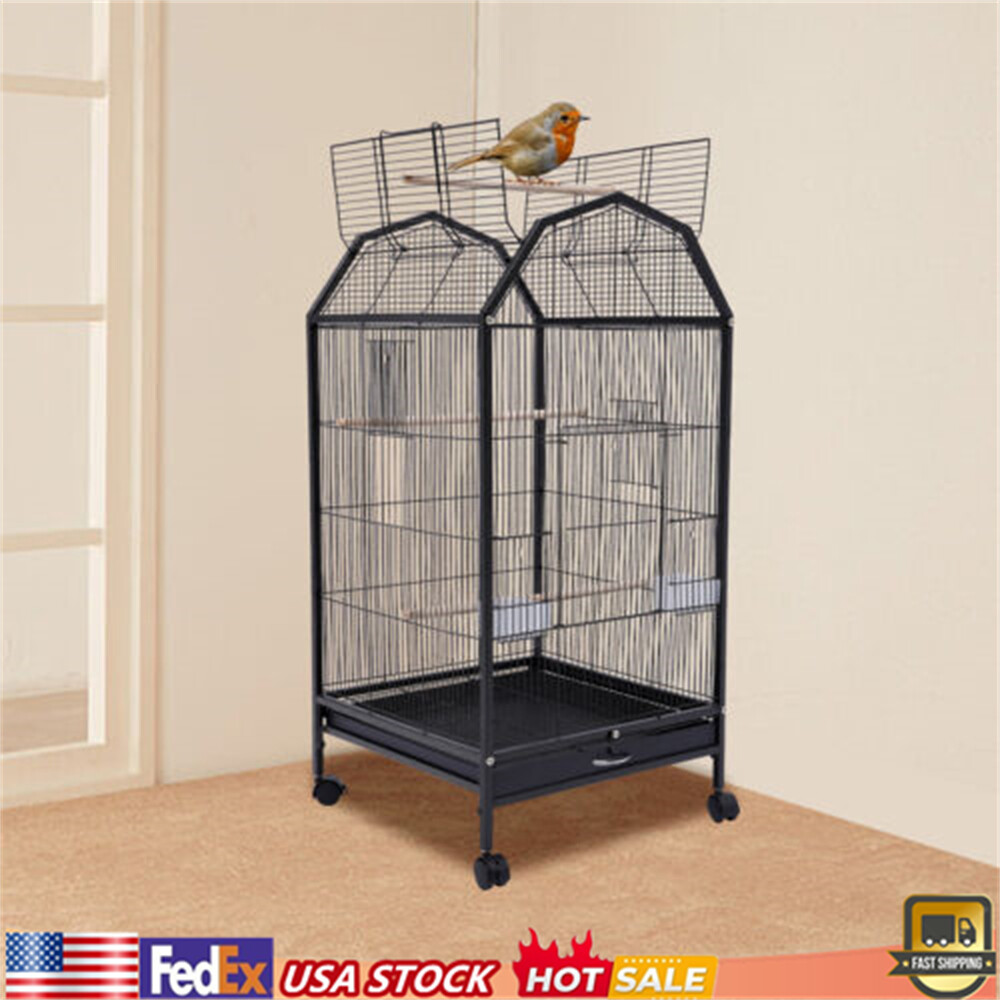 Bird Cage Large Play Top Parrot Finch Cage Macaw Cockatoo Pet Supply with Stand