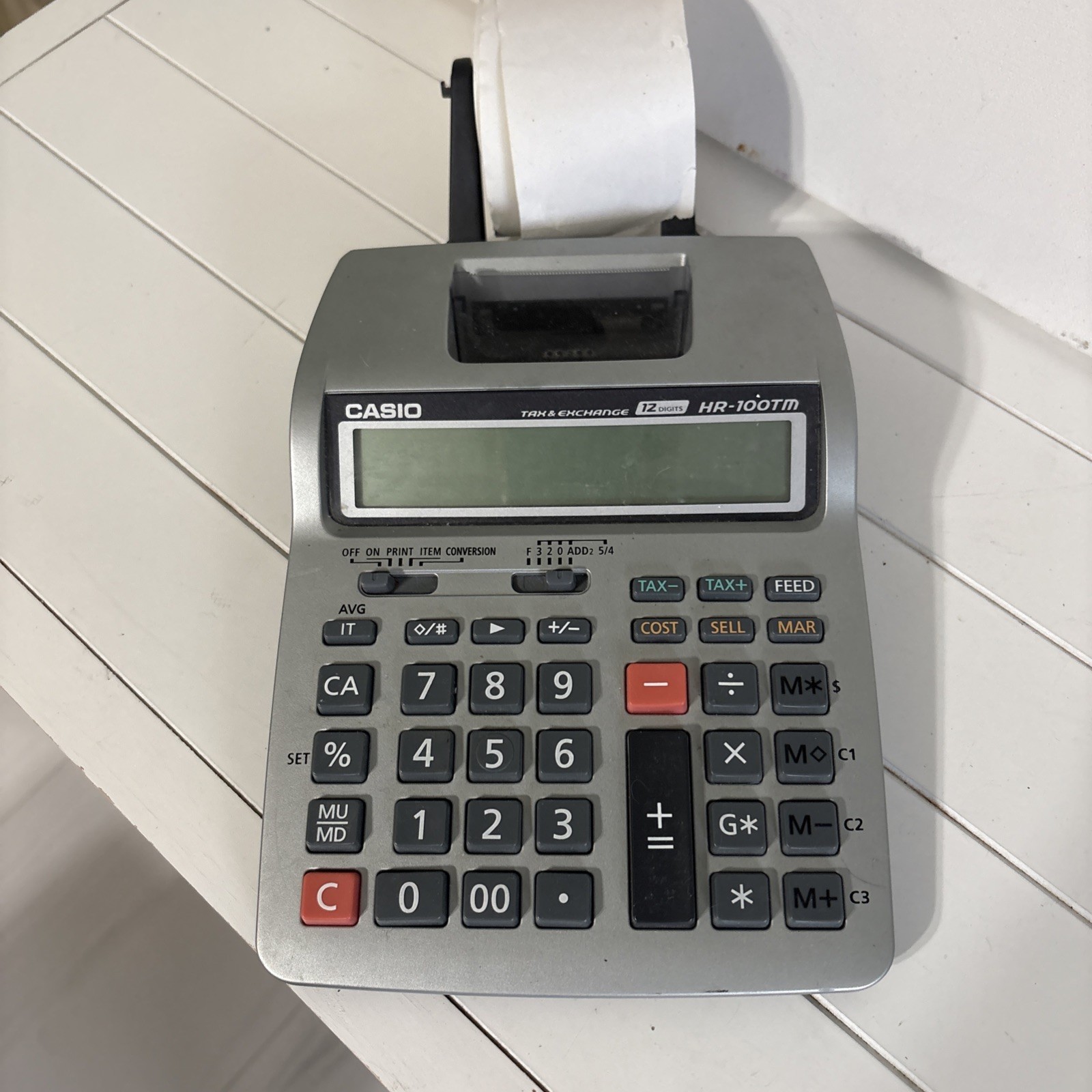Vintage Casio HR 100TM Printing Calculator – Working Office Adding Machine