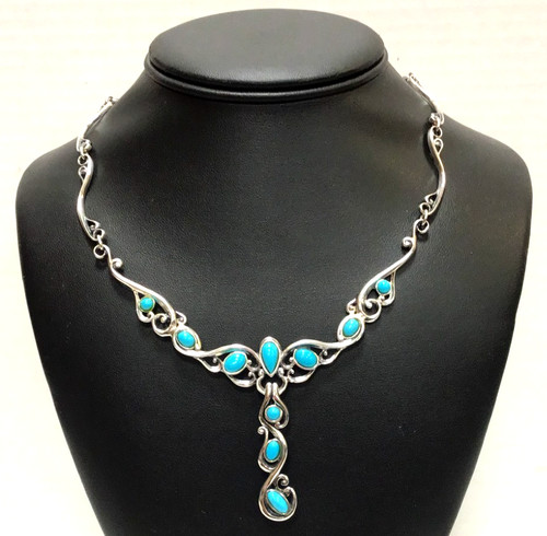 Carolyn Pollack SW Sleeping Beauty Turquoise Necklace w/ enhancer, new in box