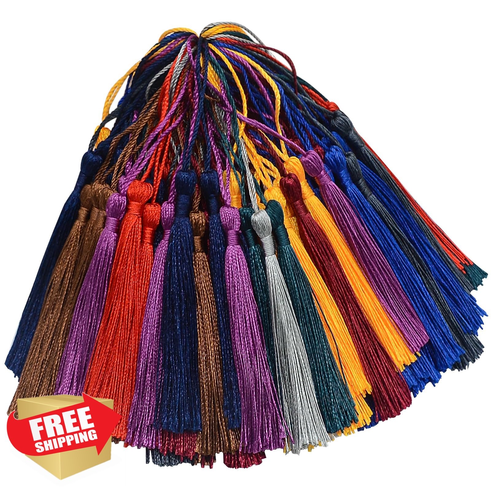Graduation Bookmark Tassels 100 Pcs 5 Inch Silky Floss Mixed DIY