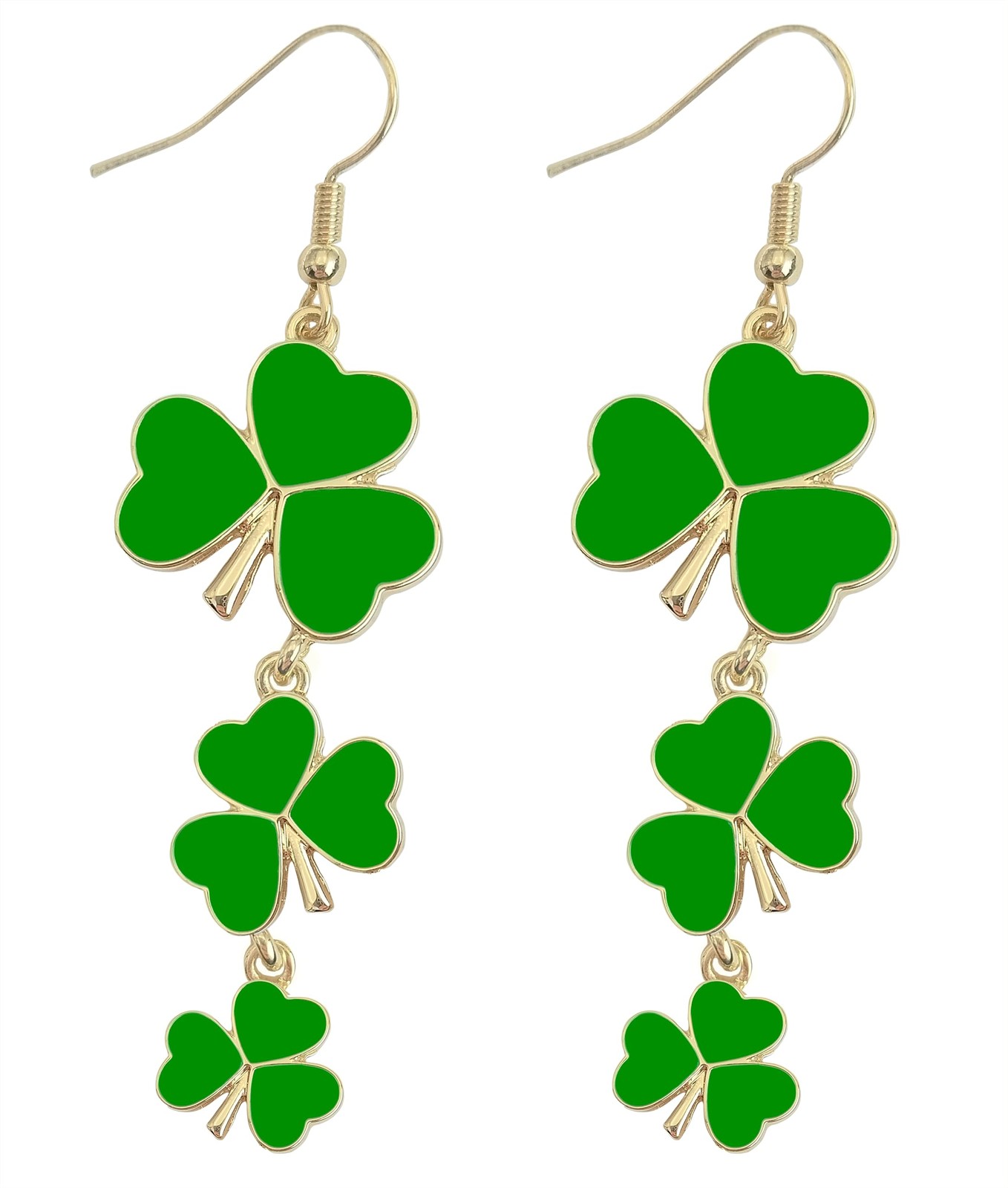 St Patricks Day Shamrock Earrings for Women,Trendy Green Irish Clover Dangle ...