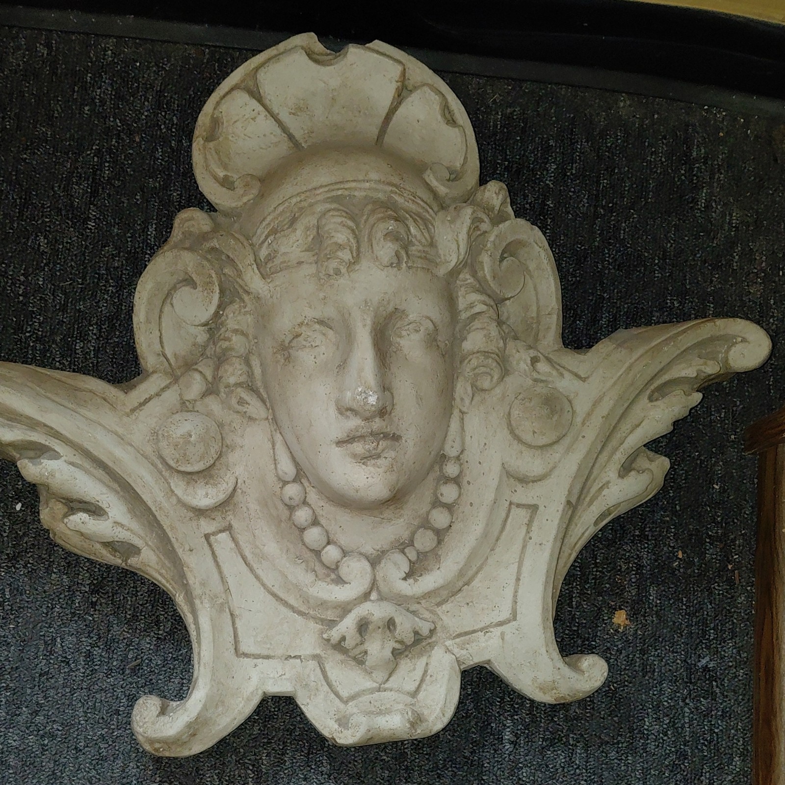 Plaster Salvage Architectural Wall Plaque Beige Decorative Element