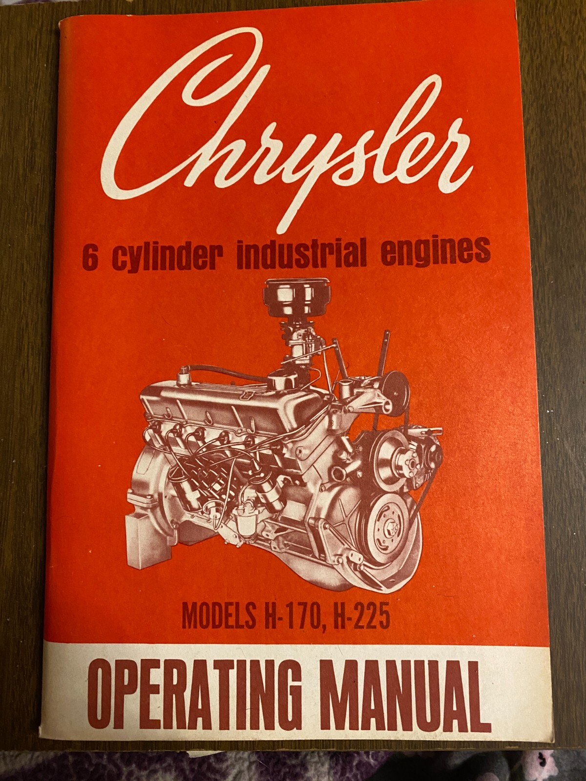 6 Cylinder Industrial Engines H-170 & H-225 PAPERBACK BOOK Operating MANUAL VTG