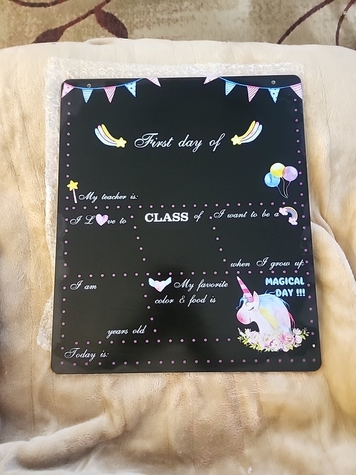 First & Last Day of School Chalkboard 10 x 12 Inch Double Sided Back to School
