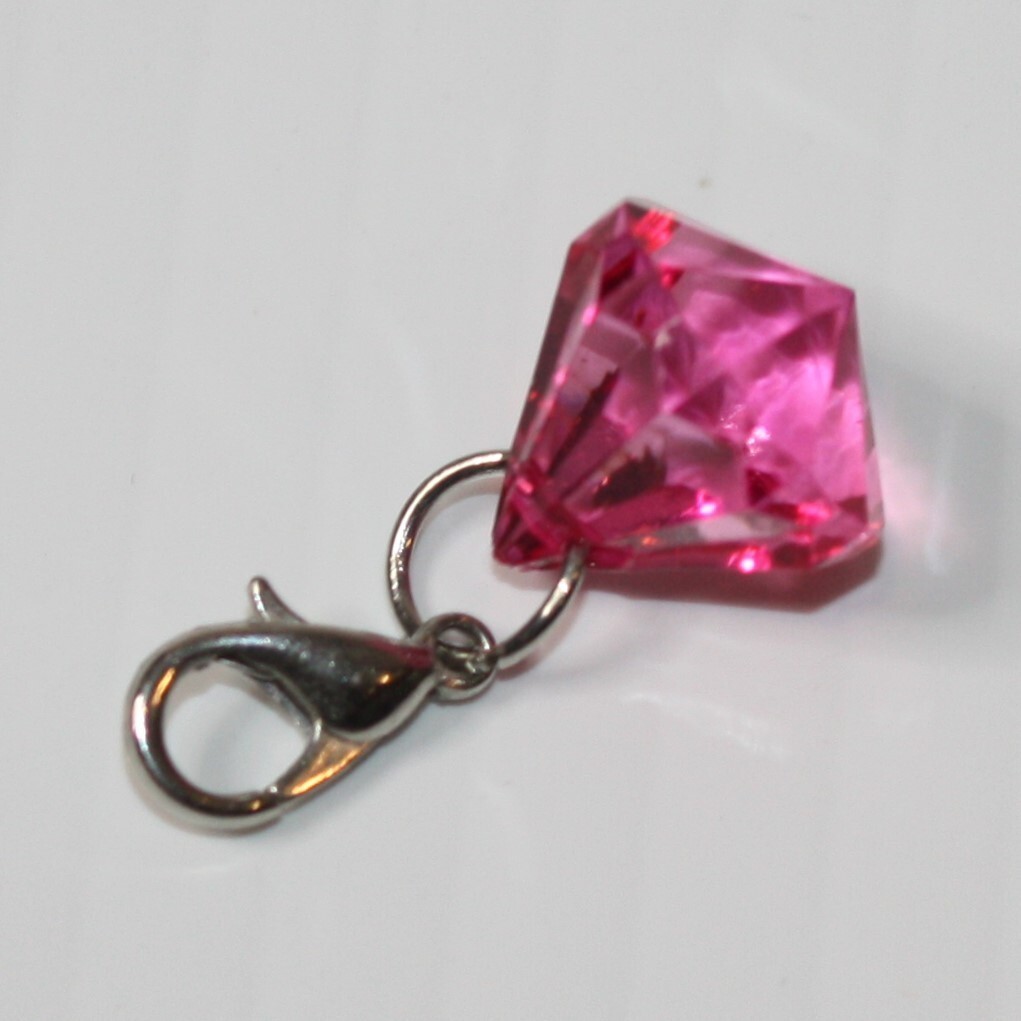 Girl's Pink Crystal Jewel Charm for Bracelet