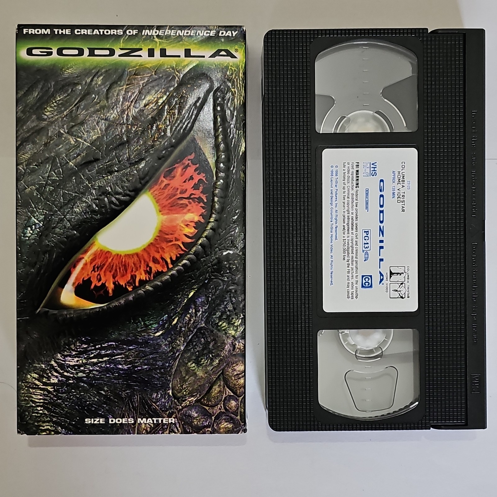 Godzilla VHS - 1998 Embossed Cover