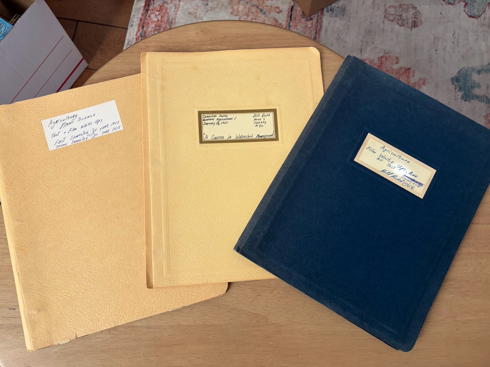 1957–1960 Agriculture & Plant Science Student Manuscripts Handwritten Binders