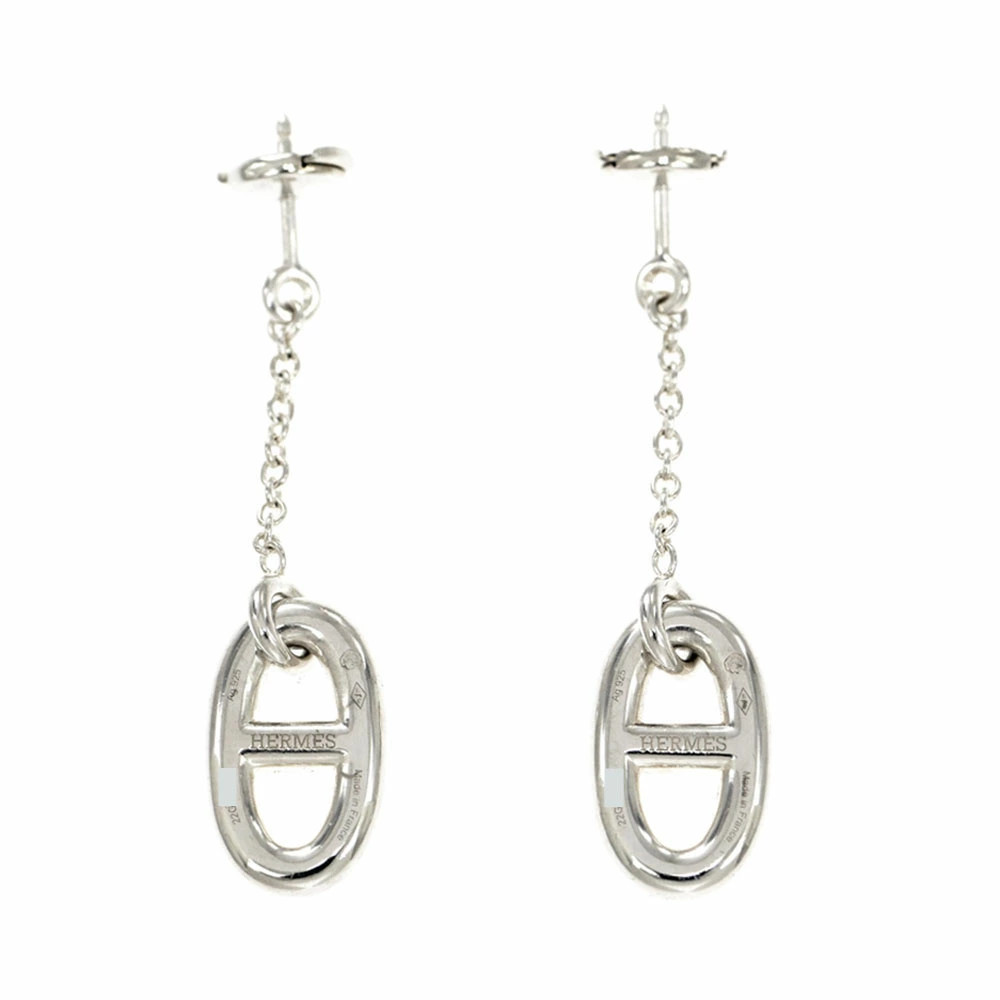 HERMES Cha ne d Ancre Earrings Farnadore AG925 Silver Ladies Jewelry Accessorie