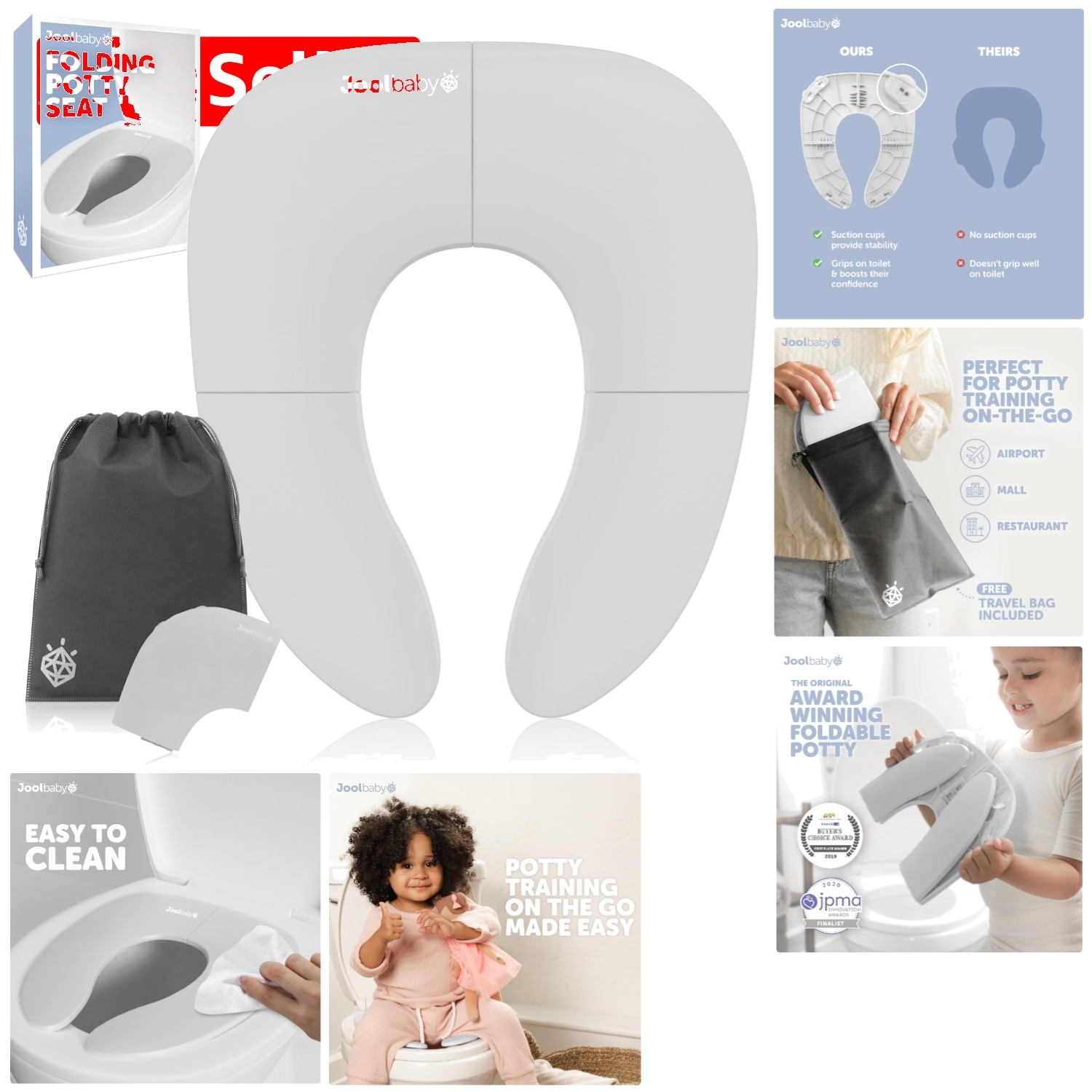 Ultra-Lightweight Portable Toddler Potty Seat - Folding Design with Suction Cups