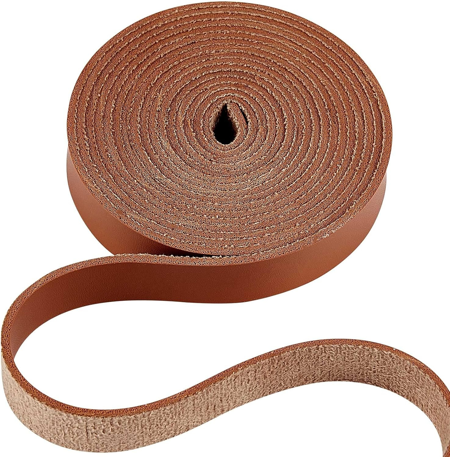 GORGECRAFT 79" Long 1/2" Wide Matte Brown Leather Strap 2Mm Thick Flat Leather L