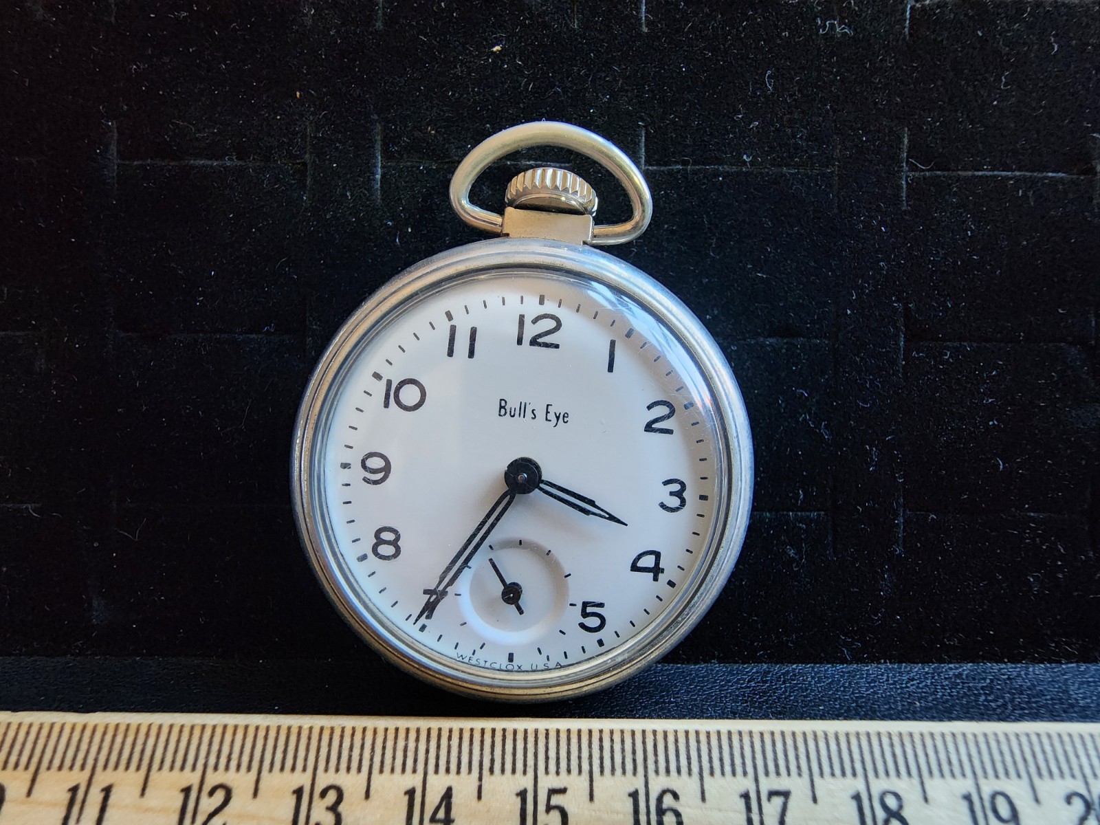 Antique Bullseye Pocket Watch Parts Or Repair Item Only Will Not Wind Or Run