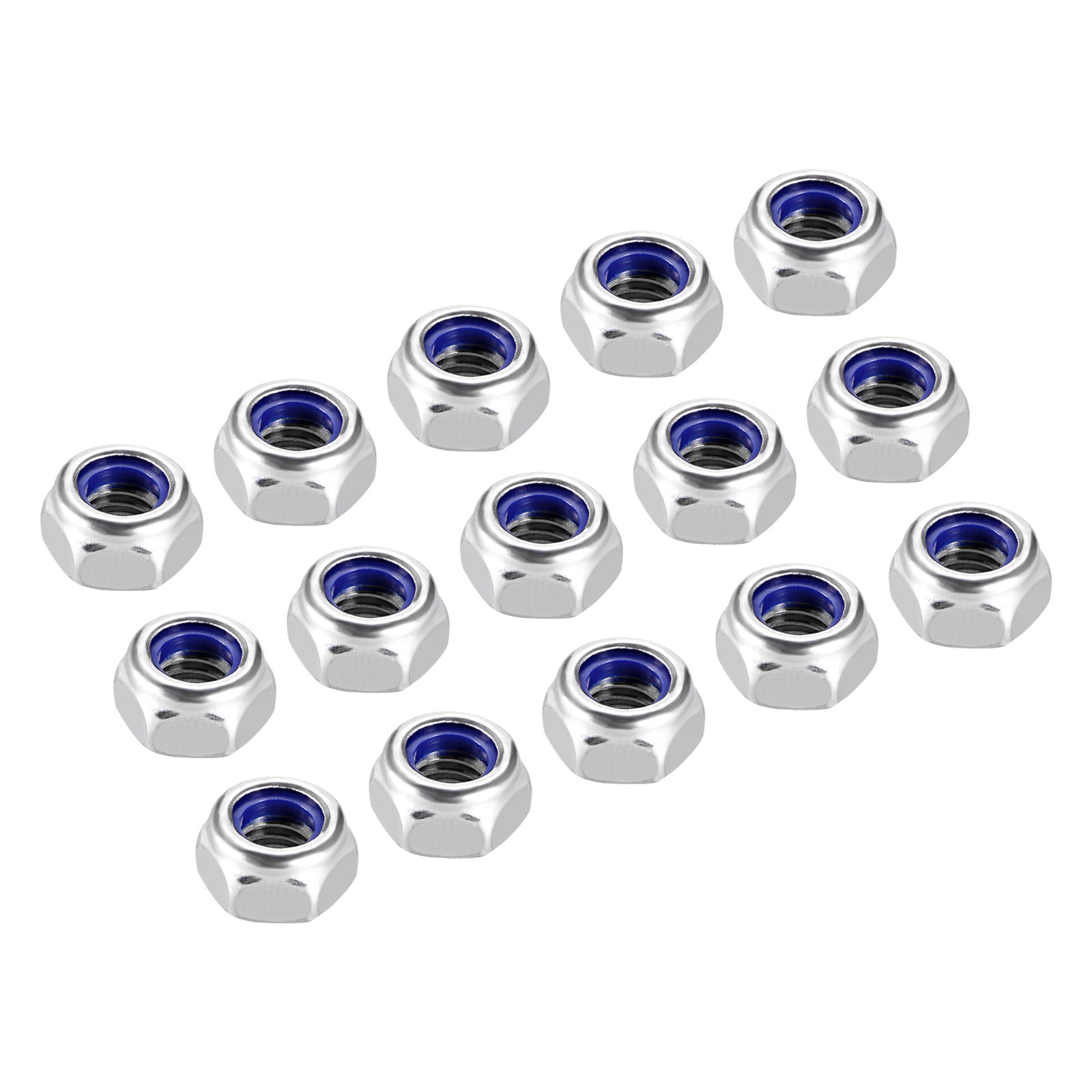 100Pcs M6x1mm Hex Nylon Inserted Self-Lock Nut Fastener 304 Stainless Steel