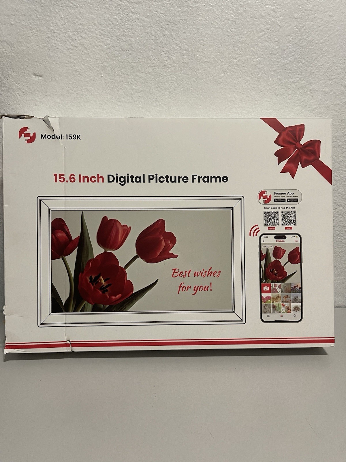15.6-Inch Digital Smart Picture Frame with WiFi, HD Touch Screen, 64GB Storage
