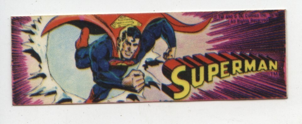 Old Vintage 1979 DC Comics Superman Vending Machine Sticker 3" X 1" C