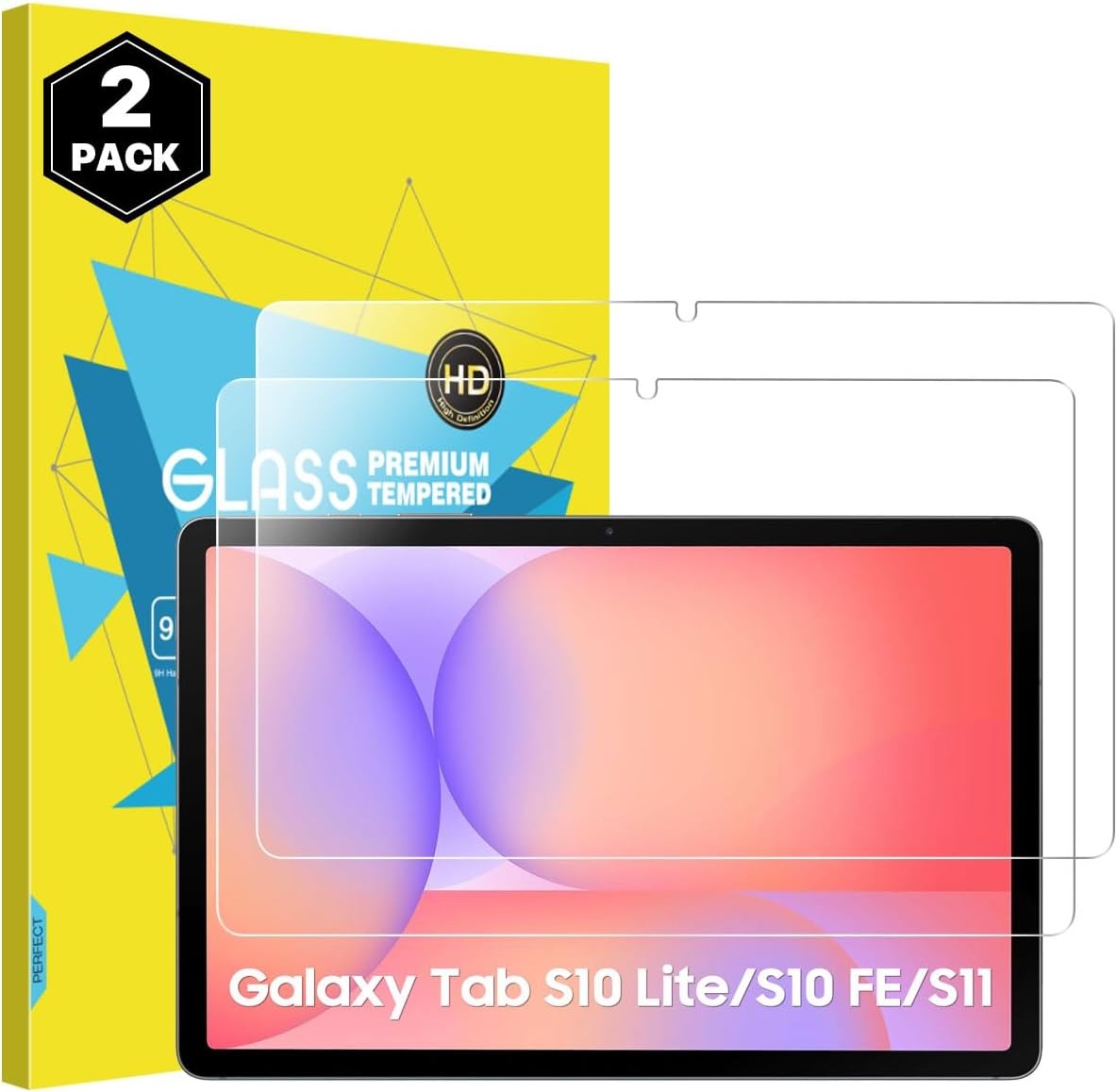 2 Pack Tempered Glass Screen Protector for Galaxy Tab S11 S10 Lite S9