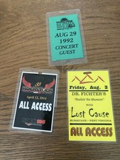 Lot of 3 Music Passes Pass Laminate 
