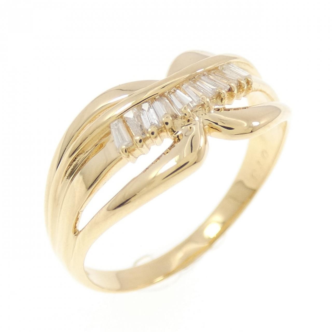 Authentic K18YG Diamond Ring 0.13CT #260-007-903-2728