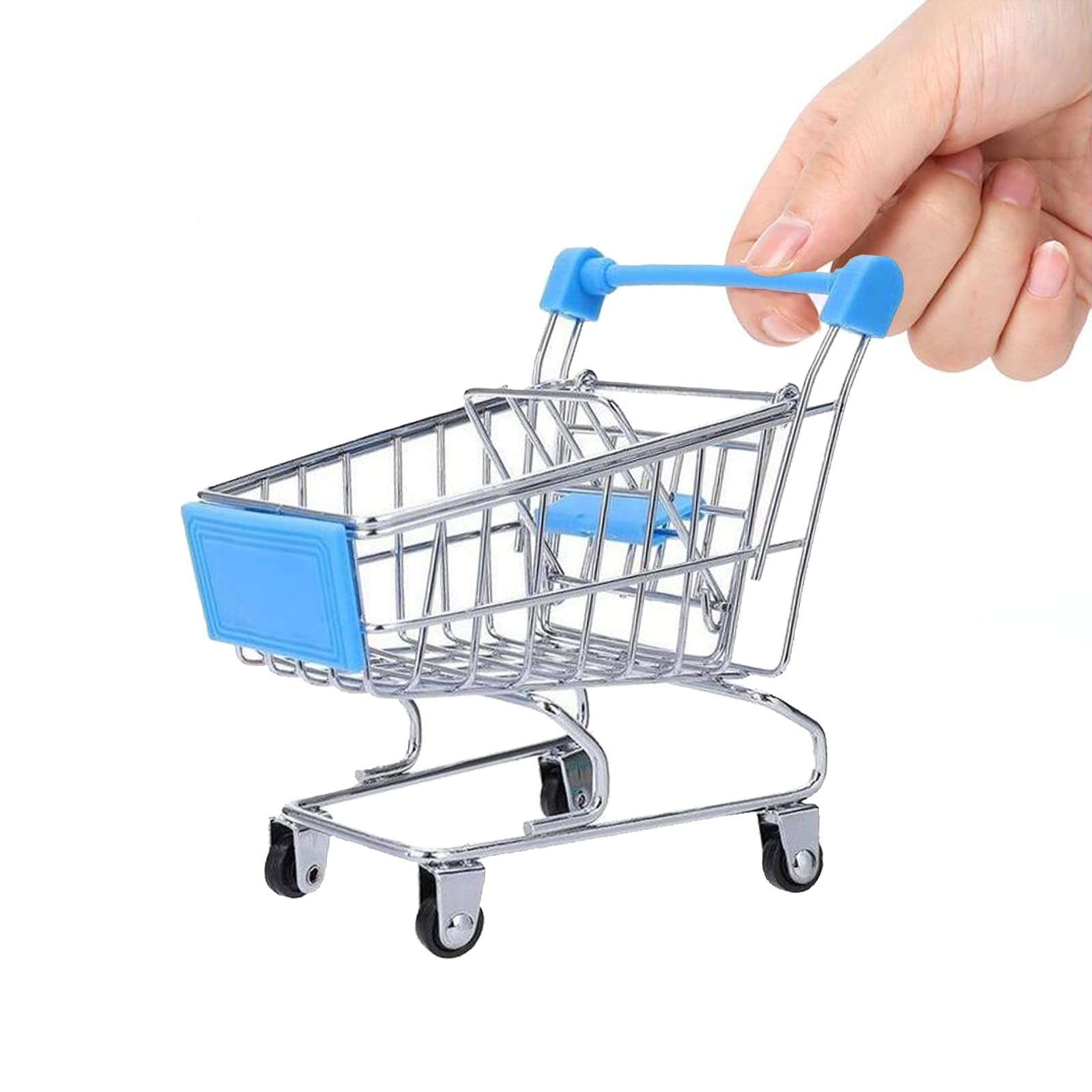 Mini Shopping Cart，Supermarket Handcart Cart Blue 