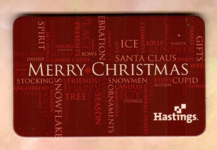 HASTINGS Merry Christmas ( 2010 ) Gift Card ( $0 )