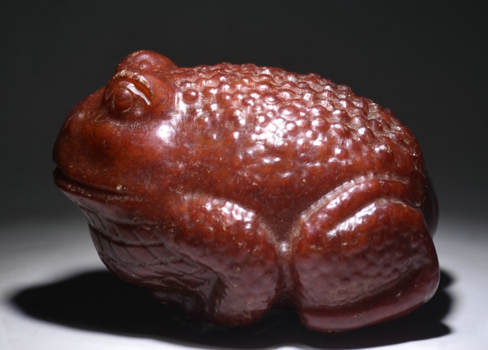 3.2" Old Chinese Hetian Jade Carving Fengshui Animal frog Statue