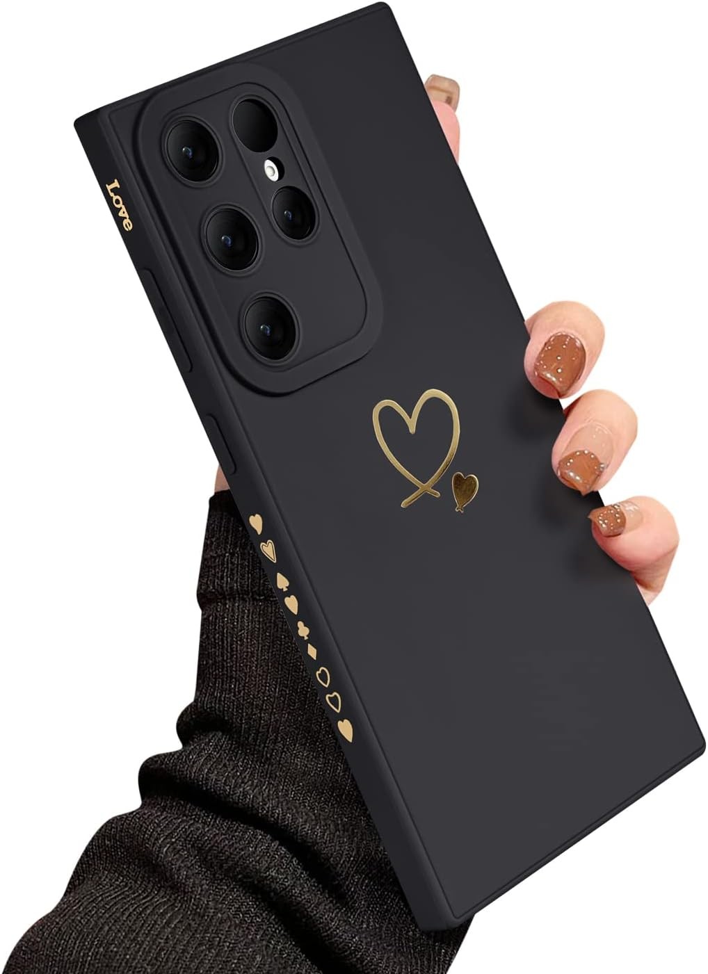 Samsung Galaxy S23 Ultra Case Girls Women, Cute Love Heart Pattern Flexible Cove