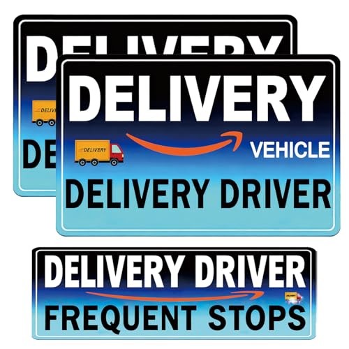 Delivery Driver Car Magnet Set, 3 Pack Removable Reflective Signs for Frequent 