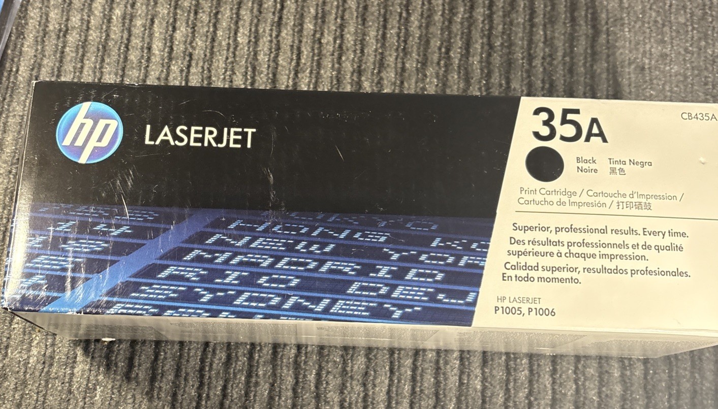 NEW HP Genuine 35A Black Toner Cartridge CB435A OEM Sealed for P1005/P1006