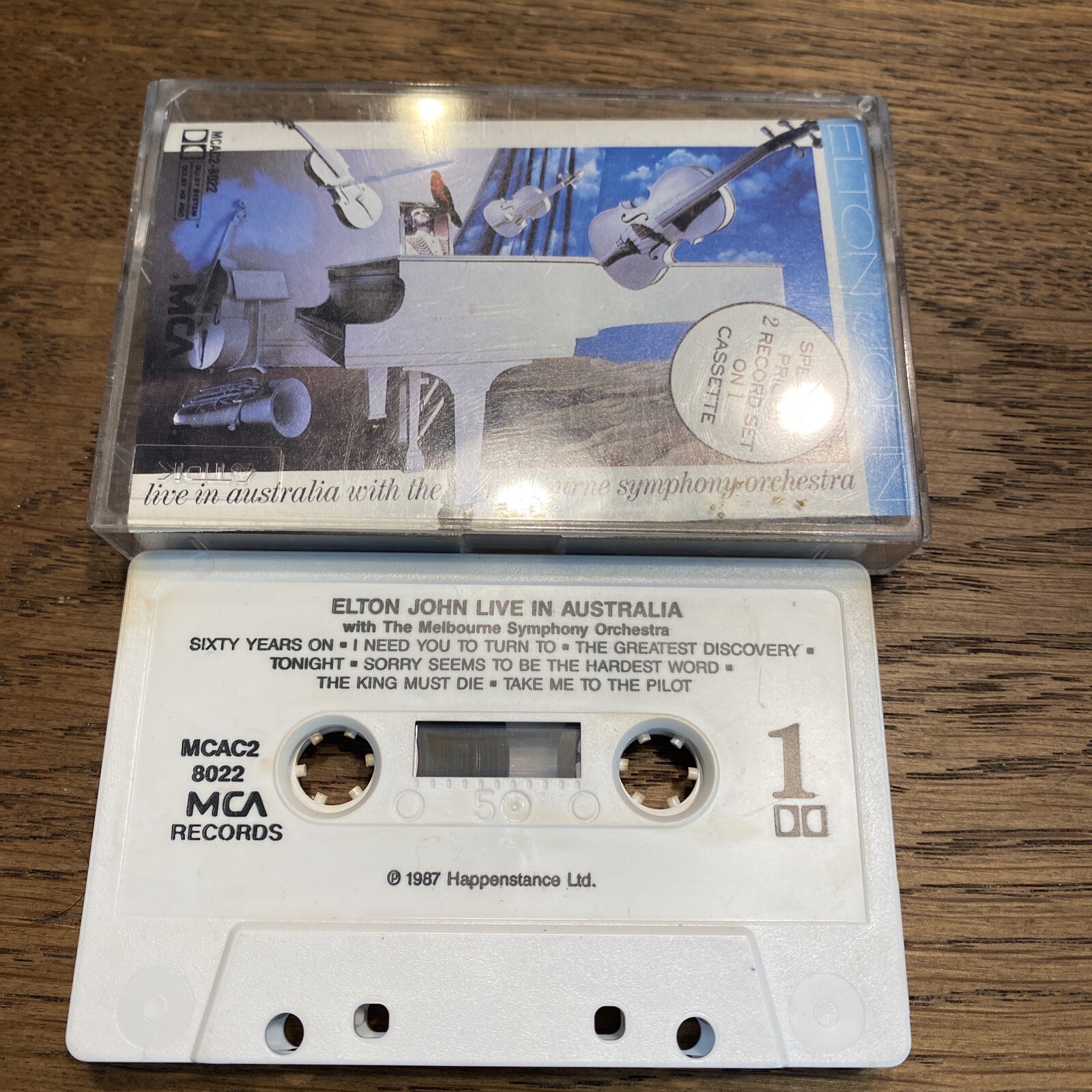 Elton John-Live In Australia-1987 Cassette MCA Records MCAC2-8022 USA Orchestra