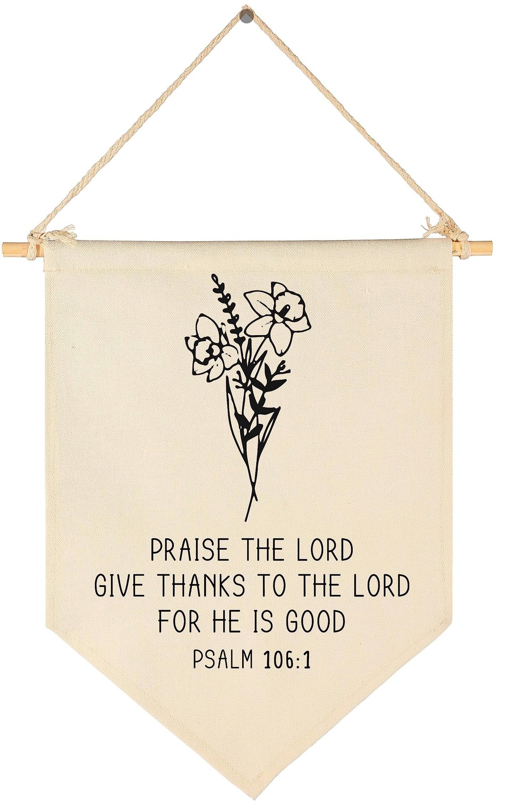Praise The Lord-Botanical Bible Verse Hanging Flag Decor-Living Room Bedroom ...