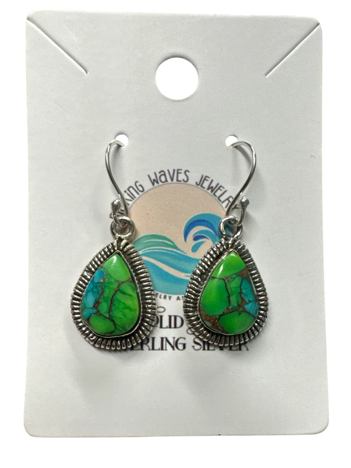 Kingman Peacock Dahlia Solid 925 Sterling Silver Earrings