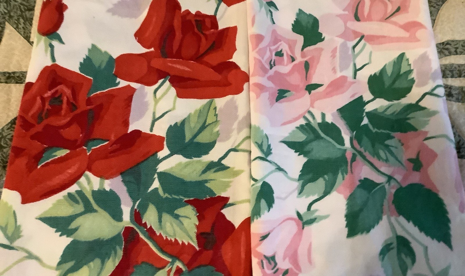 VINTAGE TOWEL RUNNER  WILENDUR Lot 2 ROSES