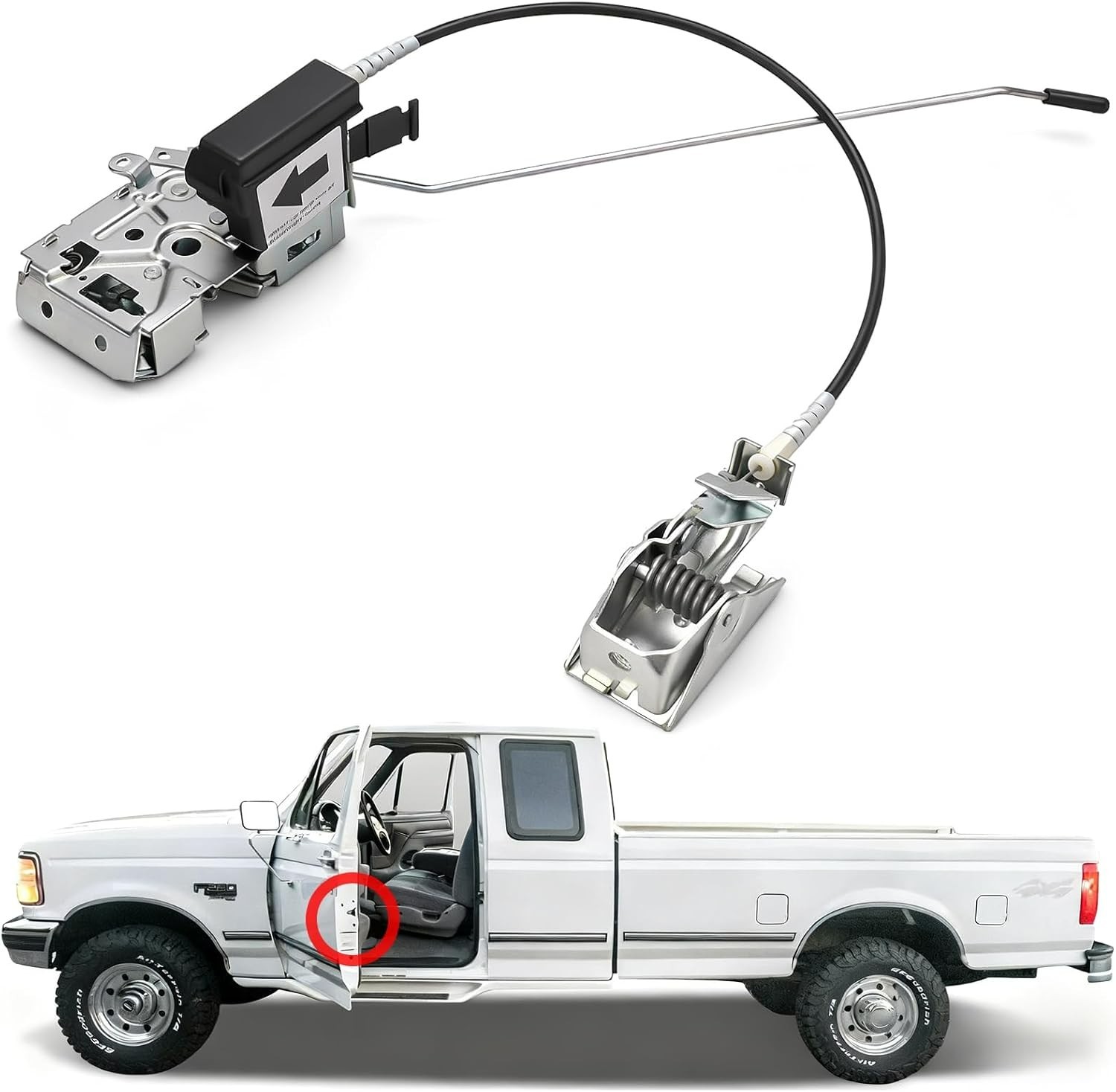 Front Left Door Latch Lock Assembly for 1992-1997 Ford F150 F250 F350 Bronco