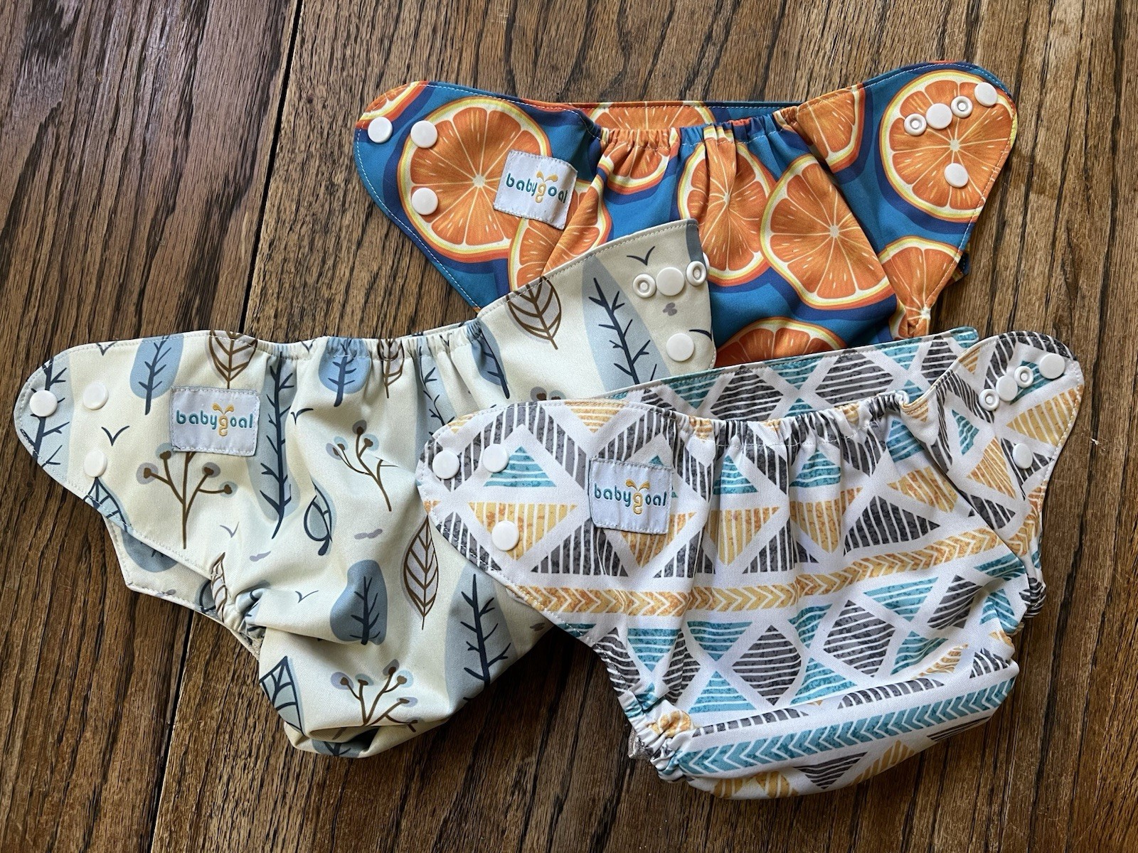 ‘Baby Goal’ Cloth Reusable Diapers Adjustable Set of 3
