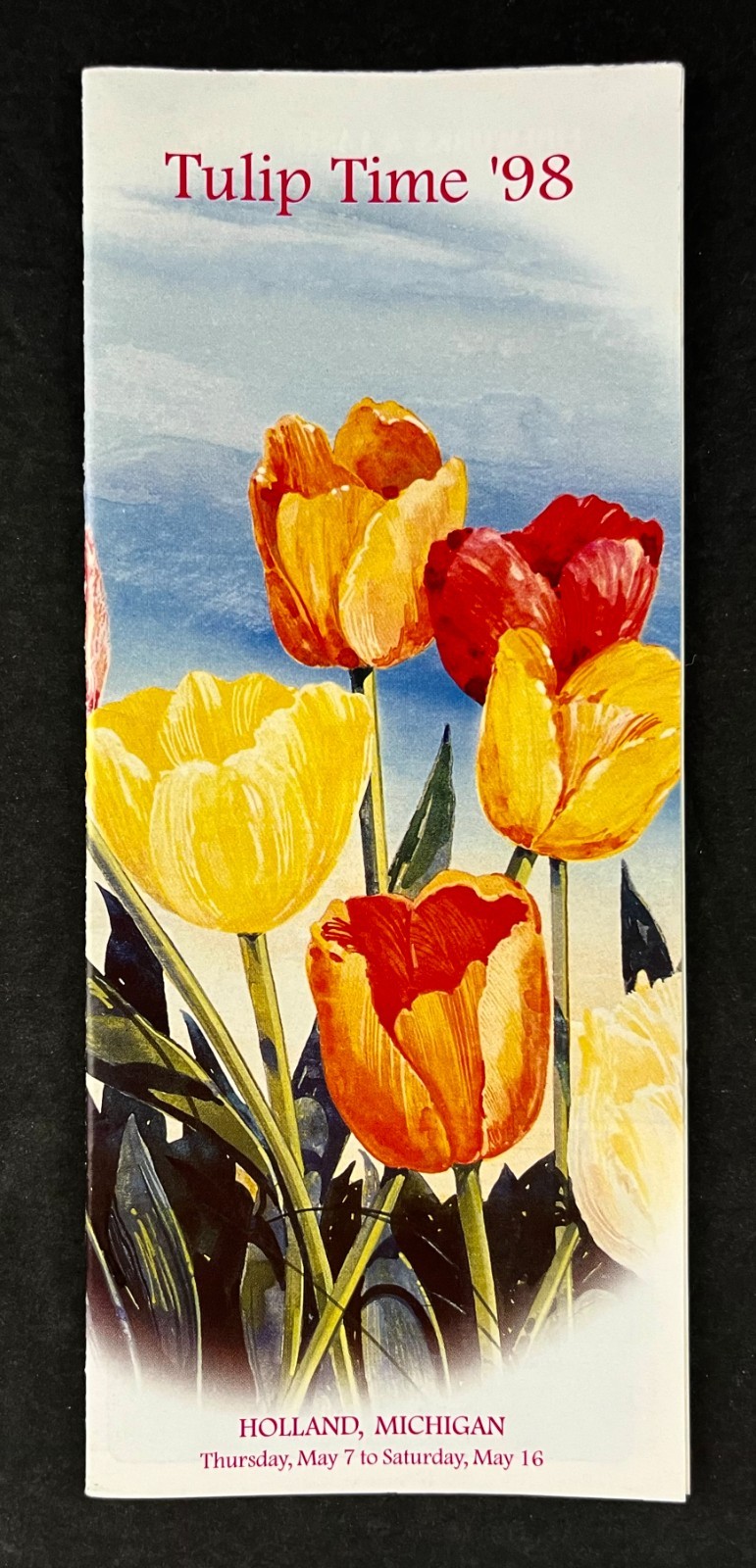 1998 Holland Michigan Tulip Time Festival Shows Schedule Vintage Travel Brochure