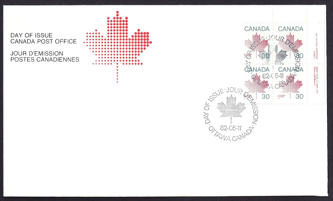 🍁Canada   #923 URpb    "MAPLE LEAF"     Brand New 1982  First Day Cover