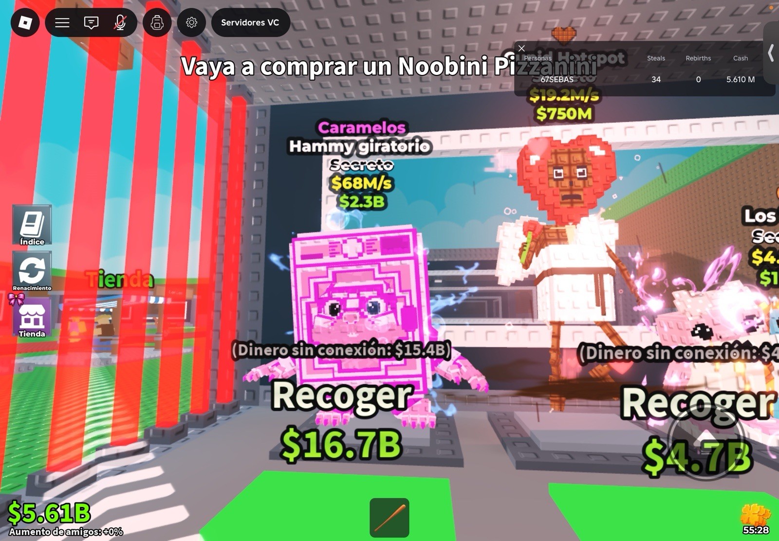 Noobini Pizzanini Secreto Virtual Collectible Hammy Giratorio Cupid Hotspot